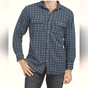 TAILORBYRD men's SHIRT knit plaid DENIM BLUE brand new